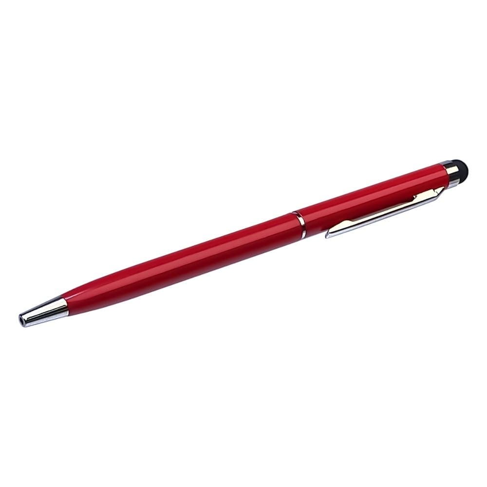 Стилус емкостный PS100, с шариковой ручкой, металлический, красный