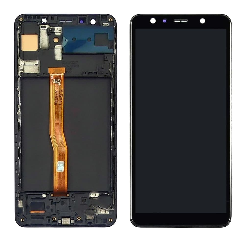 Дисплей Samsung SM-A750 Galaxy A7 (2018), черный | с тачскрином | с передней панелью | High Copy, OLED | дисплейный модуль, экран, монитор