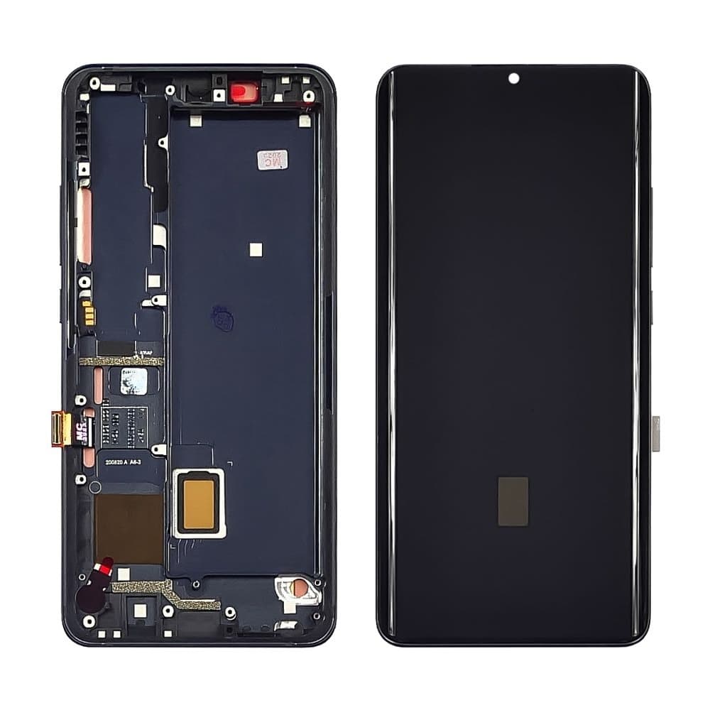 Дисплей Xiaomi Mi Note 10, Mi Note 10 Lite, Mi Note 10 Pro, M1910F4G, M1910F4S, M2002F4LG, черный | с тачскрином | с передней панелью | High Copy, OLED | дисплейный модуль, экран, монитор