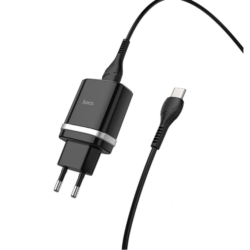 Сетевое зарядное устройство Hoco C12Q, 1 USB, 3.0 А, 18 Вт, Quick Charge 3.0, Type-C, черное