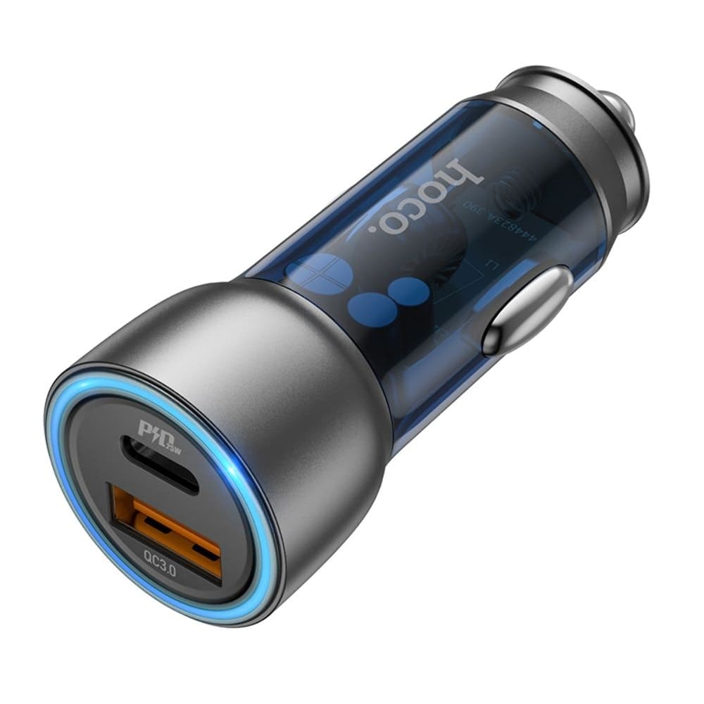 Автомобильное зарядное устройство Hoco NZ8, 43 Вт, Power Delivery (25 Вт), Quick Charge 3.0, синее