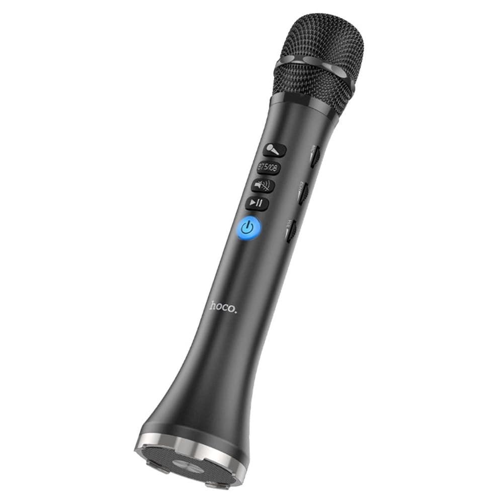 Микрофон караоке Hoco BK9, беспроводный, со встроенной колонкой, чорний
