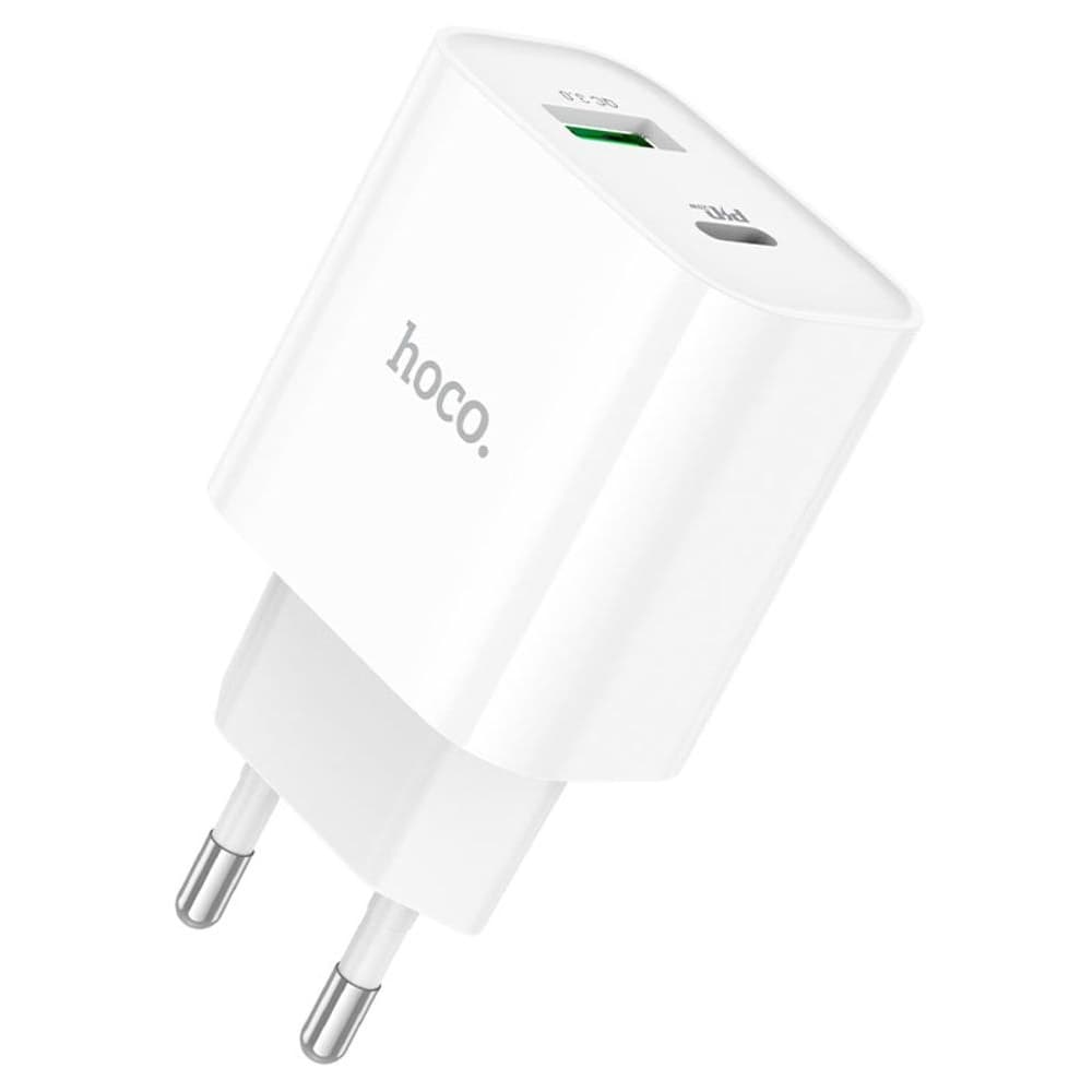 Сетевое зарядное устройство Hoco C80A Plus, Power Delivery (20 Вт), Quick Charge 3.0, белое