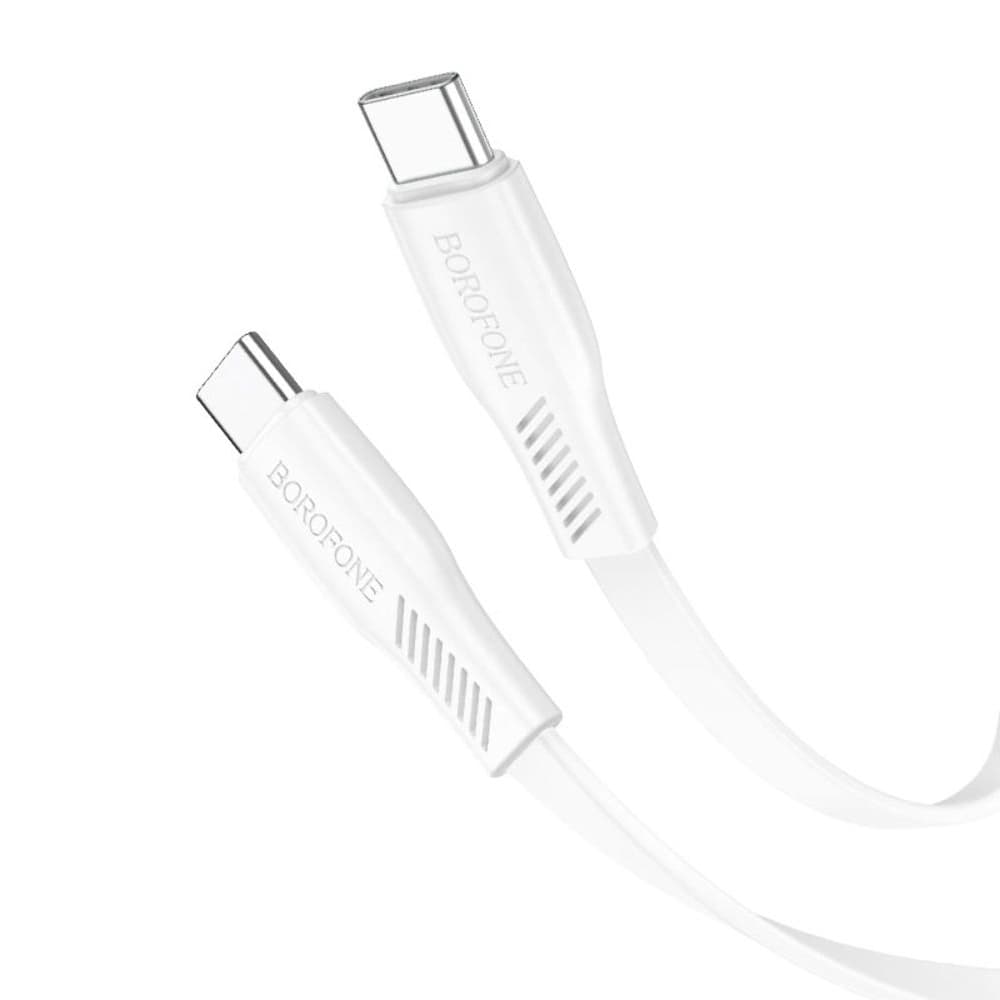 USB-кабель Borofone BX85, Type-C на Type-C, Power Delivery (60 Вт), поддерживает Mi Turbo Mode, 100 см, белый