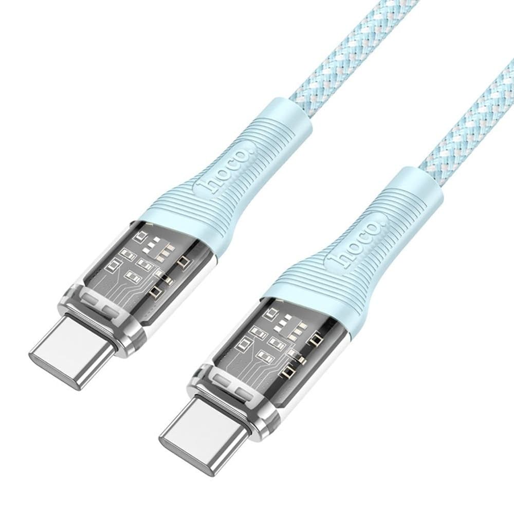 USB-кабель Hoco U111, Type-C на Type-C, 3.0 А, 60 Вт, 120 см, синий