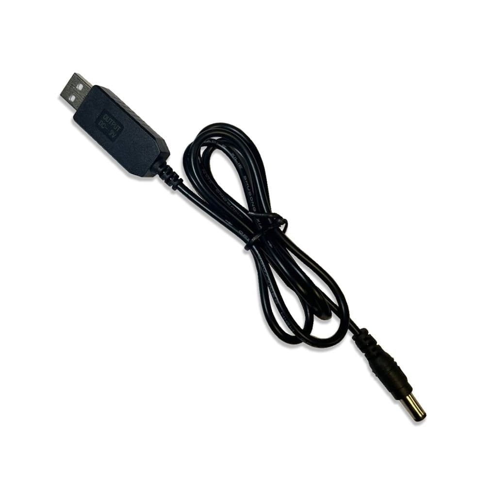 USB-кабель роутера с преобразователем напряжения 5V - 9V USB - DC 5.5 x 3.5 0.5A 1m, чорний | кабель питания роутера от Power Bank