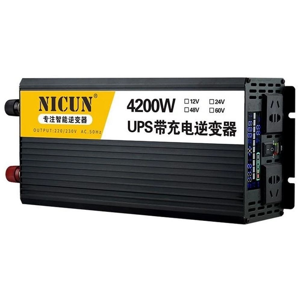 Инвертор Nicun SFX24-220, 1500 Вт (номинал), 4200 Вт (пиковая нагрузка, старт), DC 24V - AC 220V, с функцией зарядки аккумулятора | преобразователь напряжения