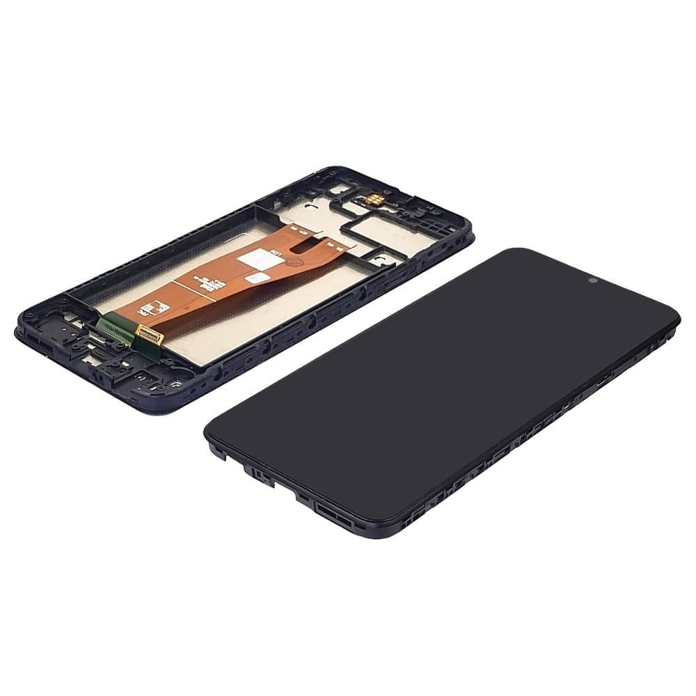 Дисплей Samsung SM-A045 Galaxy A04, черный | с тачскрином | с передней панелью | High Copy | дисплейный модуль, экран