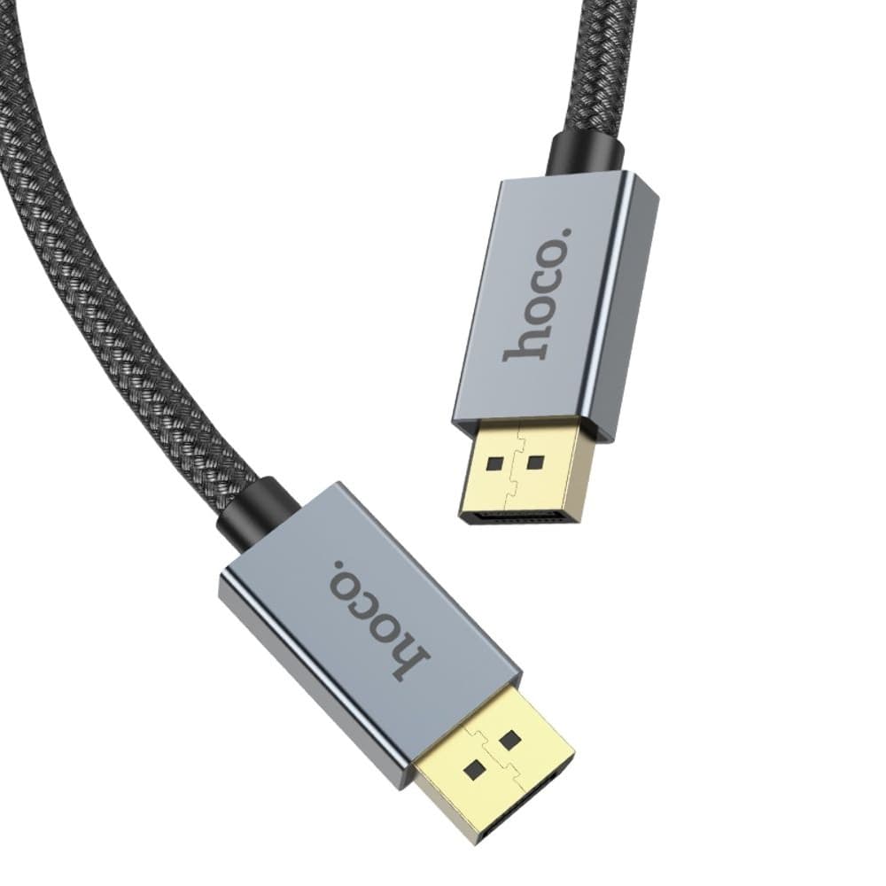 HDMI-USB-кабель Hoco US04, 200 см, DisplayPort 1.4, с нейлоновой оплеткой и позолоченными коннекторами, 8K, черный