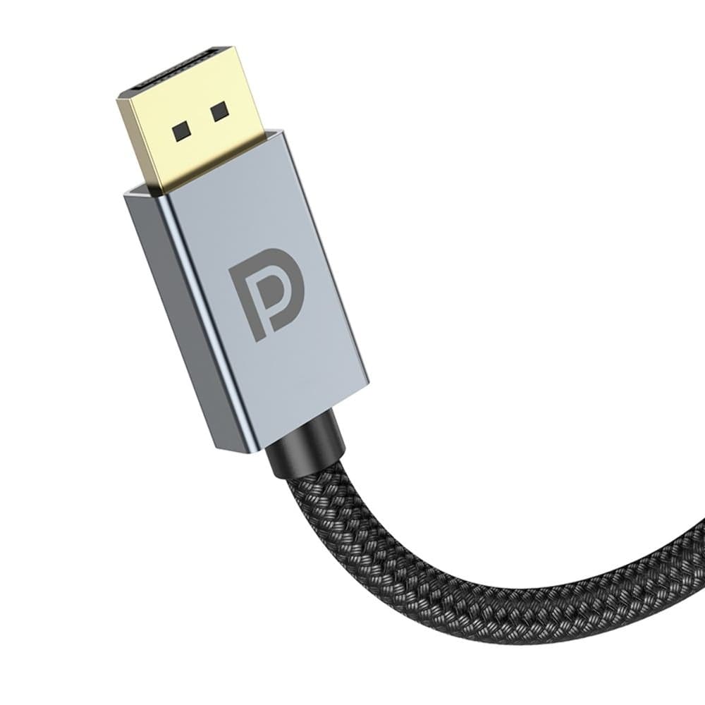 HDMI-USB-кабель Hoco US04, 200 см, DisplayPort 1.4, с нейлоновой оплеткой и позолоченными коннекторами, 8K, черный