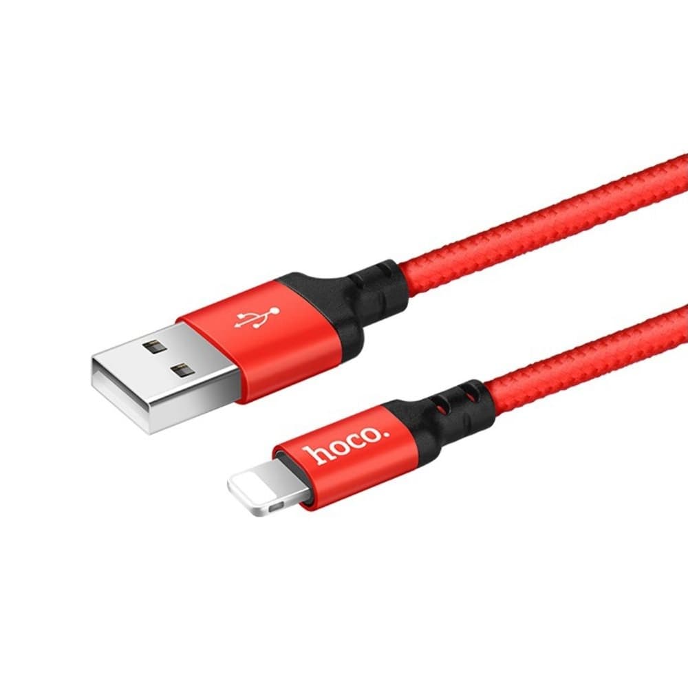 USB-кабель Hoco X14, Lightning, 2.4 А, 200 см, красный