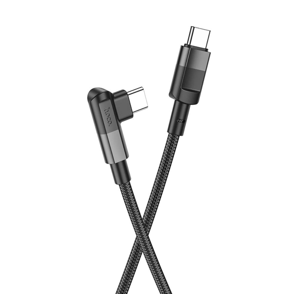 USB-кабель Hoco U108, Type-C на Type-C, Power Delivery (100 Вт), 200 см, Г-образный, чорний