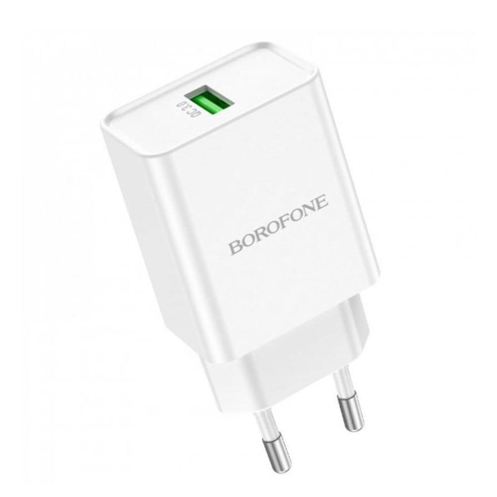 Сетевое зарядное устройство Borofone BN5, 1 USB, Quick Charge 3.0, 18 Вт, белое