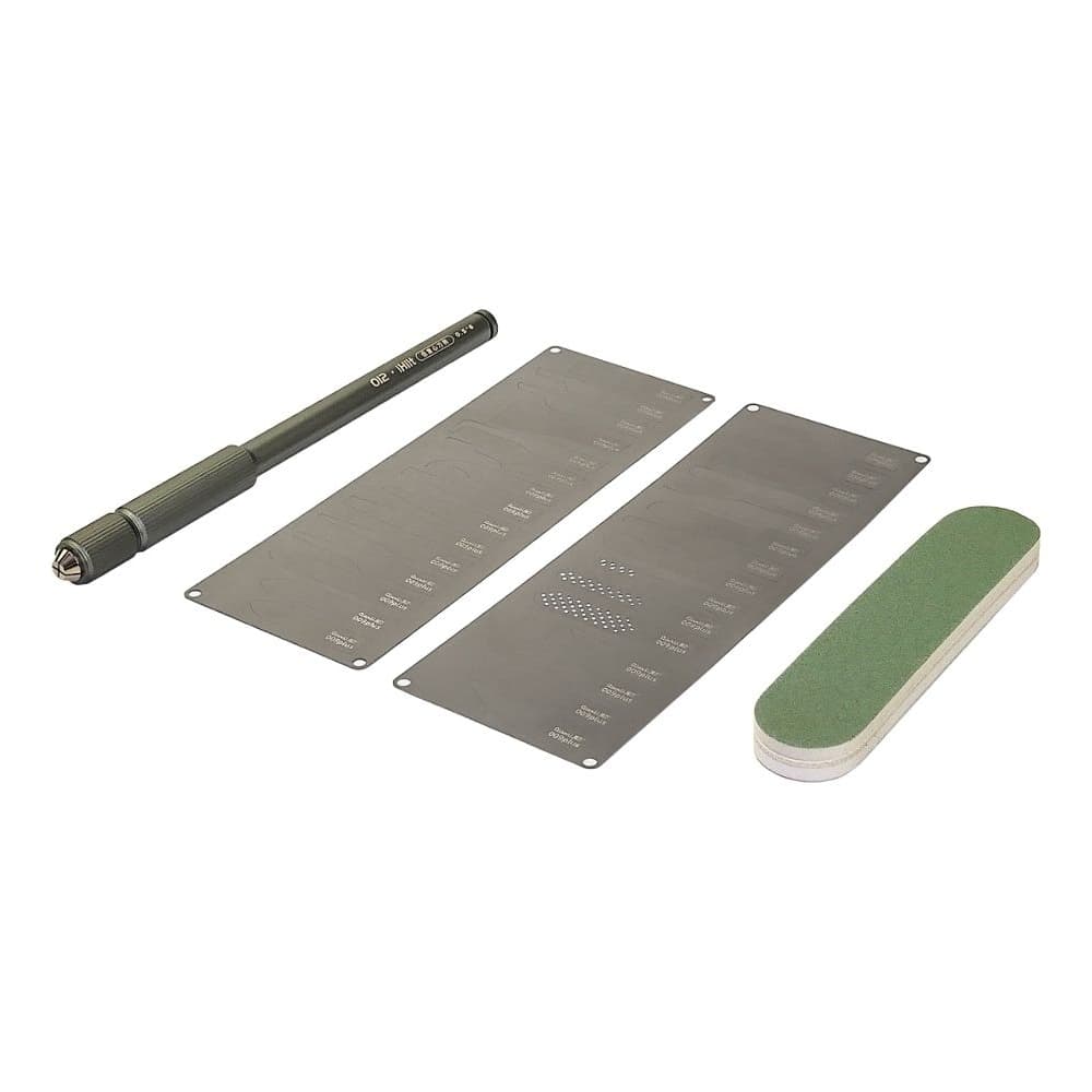 Набор для ремонта печатных плат и микросхем QianLi 009 Plus (ручка 012 с цангой, 30 тонких металлических лопаток, шлифовальный брусок, 3 SIM-ключа)