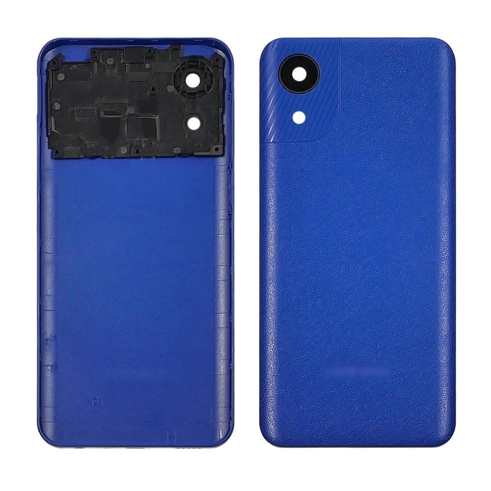 Задняя крышка Samsung SM-A032 Galaxy A03 Core, синяя, со стеклом камеры, Original (PRC) | корпус, панель аккумулятора, АКБ, батареи