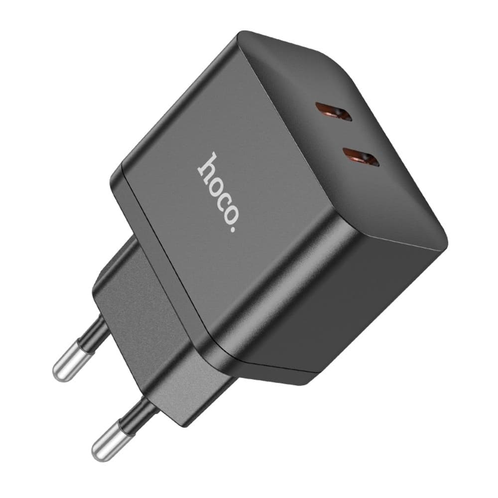 Сетевое зарядное устройство Hoco N29, 2 USB Type-C, Power Delivery (35 Вт), черное