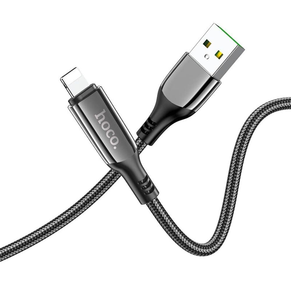 USB-кабель Hoco S51, Lightning, 2.4 А, 120 см, с дисплеем, черный