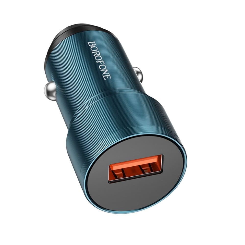 Автомобильний зарядний пристрій Borofone BZ19A, 1 USB, Quick Charge 3.0, 18 Вт, синее | зарядка, зарядное устройство