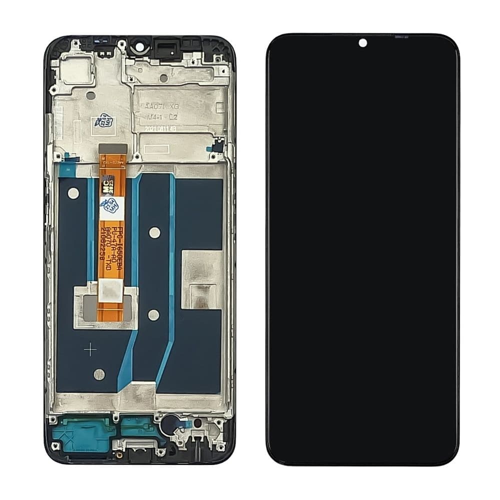 Дисплей Oppo A16, черный | с тачскрином | с передней панелью | Original (PRC) | дисплейный модуль, экран