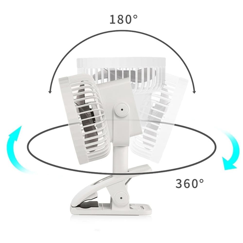 Настольный вентилятор GXQC D607, с прищепкой, белый