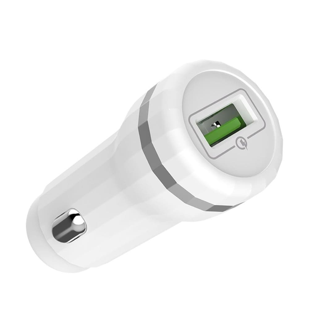 Автомобильний зарядний пристрій Hoco Z27A, 1 USB, Quick Charge (18 Вт), белое | зарядка, зарядное устройство