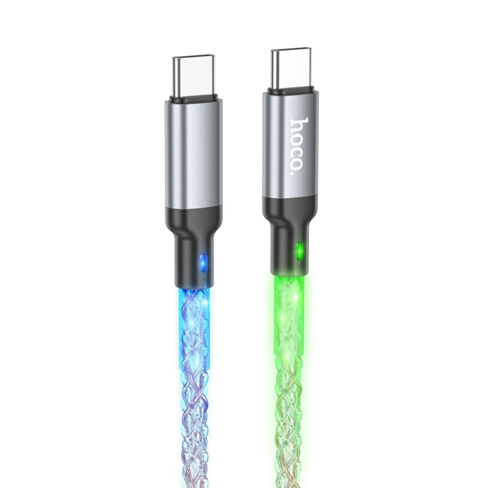 USB-кабель Hoco U112, Type-C на Type-C, Power Delivery (60 Вт), 100 см, сірий
