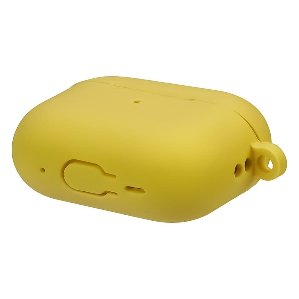 Чехол силиконовый с карабином Apple AirPods Pro 2, желтый, Люкс