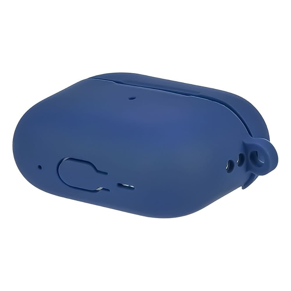 Чехол силиконовый с карабином Apple AirPods Pro 2, синий, Люкс