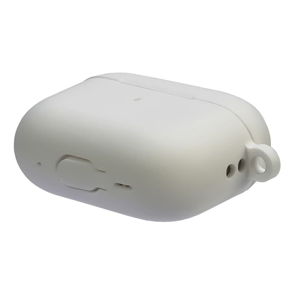 Чехол силиконовый с карабином Apple AirPods Pro 2, белый, Люкс