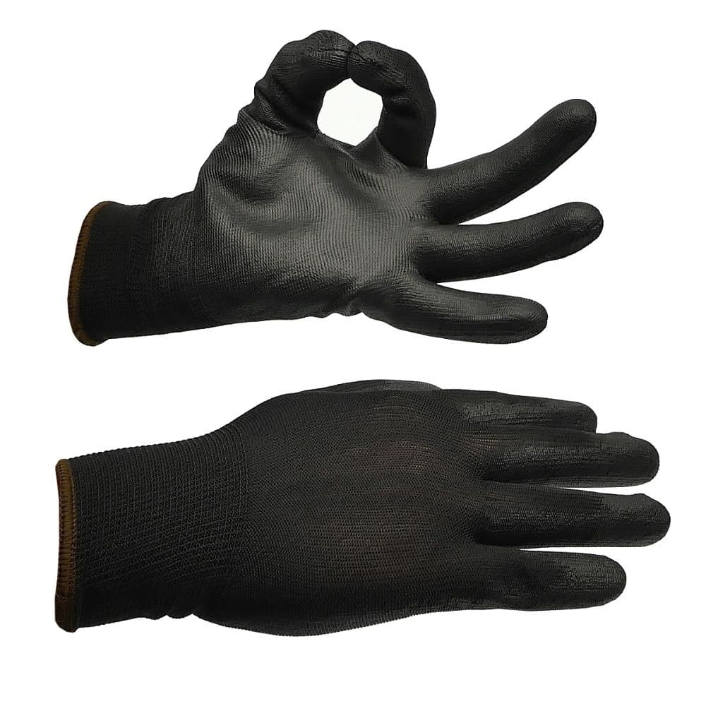 Перчатки Aida, черные, с полиуретановой поверхностью (комплект 2 шт)