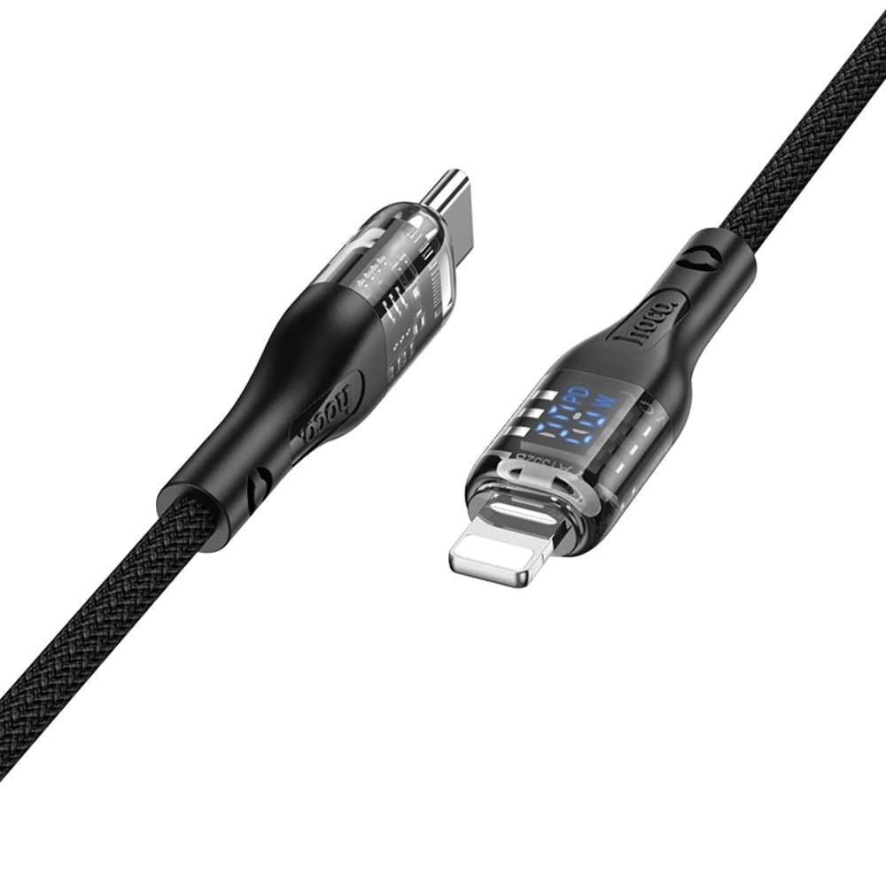 USB-кабель Hoco U115, Type-C на Lightning, 120 см, с дисплеем, черный