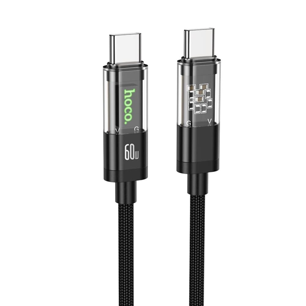 USB-кабель Hoco U116, Type-C на Type-C, 60 Вт, 120 см, чорний