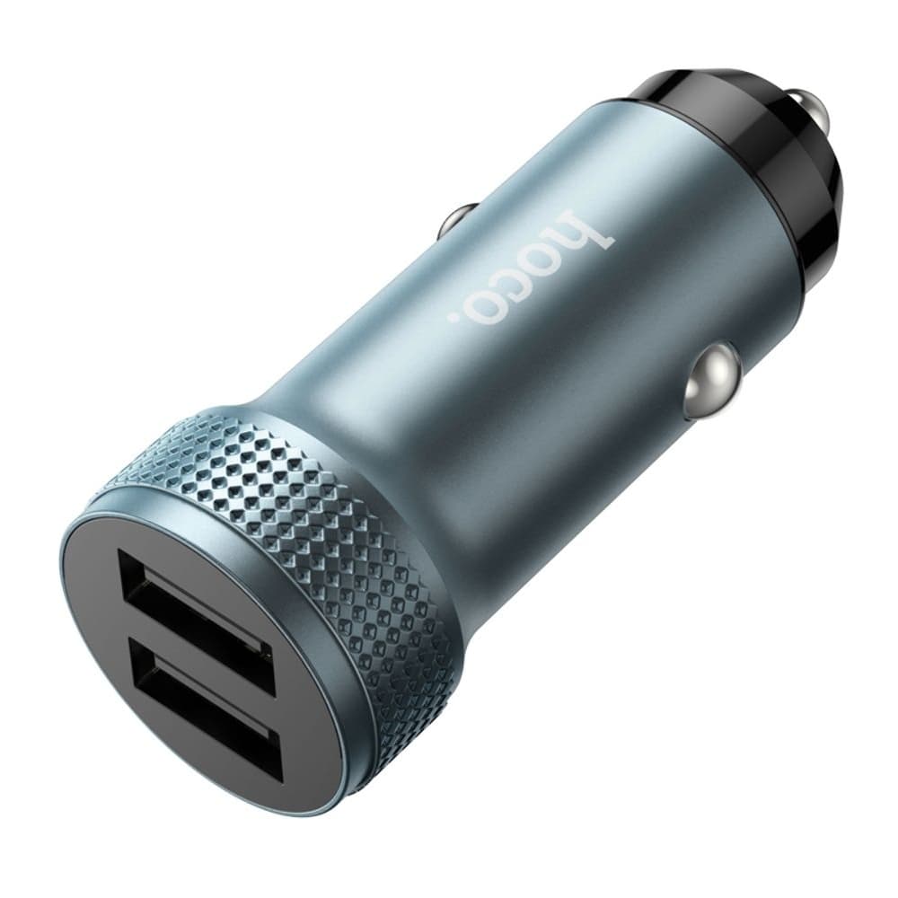 Автомобильний зарядний пристрій Hoco Z49, 2 USB, серое | зарядка, зарядное устройство