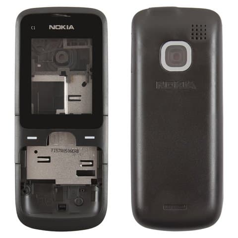 Корпус Nokia C1-01, чорний, (качество AAA), (панель, панели)