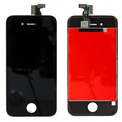 Дисплей Apple iPhone 4S, черный | с тачскрином | High Copy | дисплейный модуль, экран