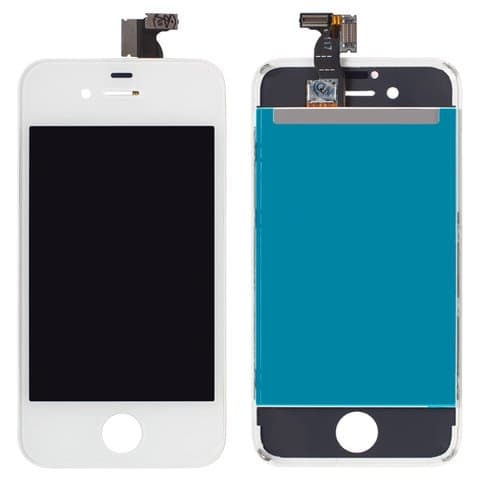 Дисплей Apple iPhone 4S, белый | с тачскрином | High Copy | дисплейный модуль, экран