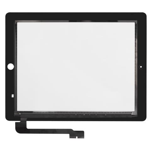 Тачскрин Apple iPad 3, iPad 4, A1403, A1416, A1430, чорний, без кнопки Home | Original (PRC) | сенсорное стекло, экран