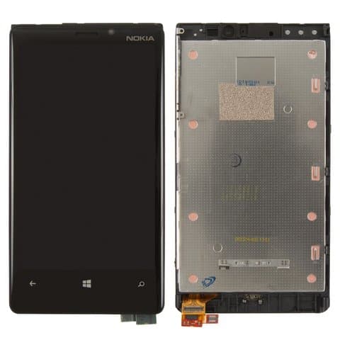 Дисплей Nokia Lumia 920, черный | с тачскрином | с передней панелью | Original (PRC) | дисплейный модуль, экран