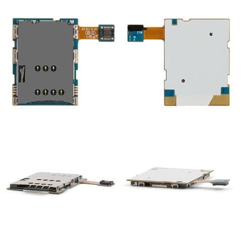 Коннектор SIM-карты Samsung GT-N8000 Galaxy Note 10.1, со шлейфом, (гнездо, разъем, слот)