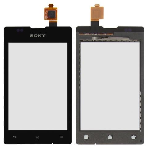 Тачскрин Sony C1503 Xperia E, C1504 Xperia E, C1505 Xperia E, C1604 Xperia E Dual, C1605 Xperia E Dual, черный | Original (PRC) | сенсорное стекло, экран