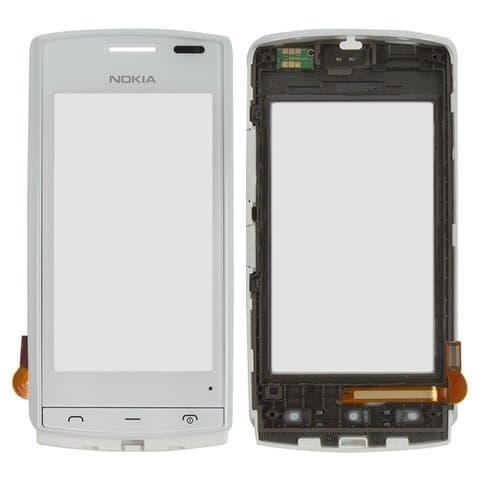 Тачскрин Nokia 500, білий, в передній панелі | Original (PRC) | сенсорное стекло, экран