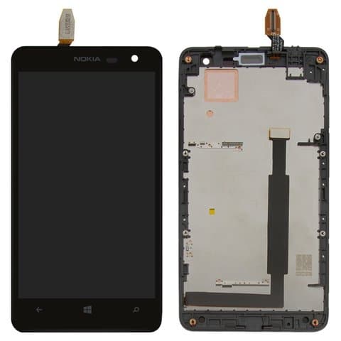 Дисплей Nokia Lumia 625, черный | с тачскрином | с передней панелью | Original (PRC) | дисплейный модуль, экран, монитор