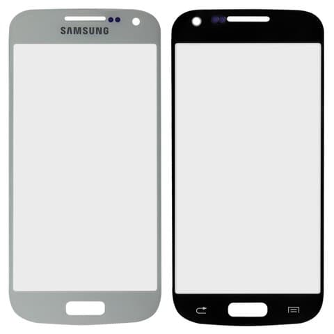 Стекло дисплея Samsung GT-i9190 Galaxy S4 mini, GT-i9192 Galaxy S4 mini Duos, GT-i9195 Galaxy S4 mini, белое | стекло тачскрина