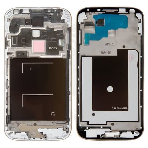 Рамка (основа) крепления дисплея Samsung GT-i9505 Galaxy S4, серебристая, Original (PRC)