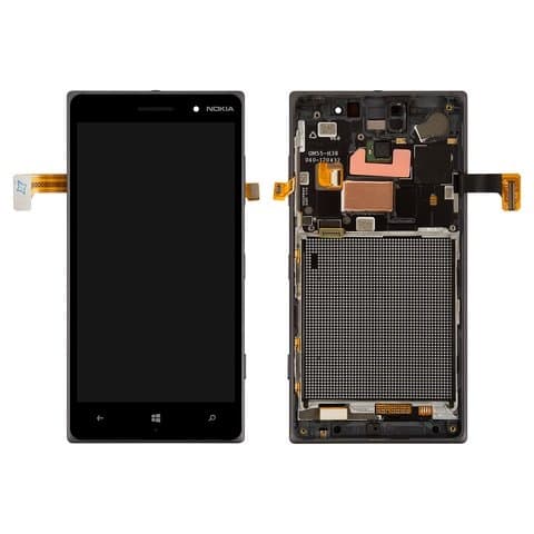 Дисплей Nokia Lumia 830, черный | с тачскрином | с передней панелью | Original (PRC) | дисплейный модуль, экран