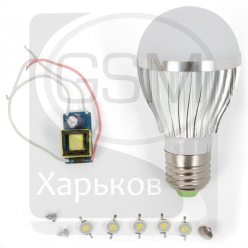 Комплект для сборки светодиодной лампы SQ-Q02, 5 Вт, теплый, белый, E27