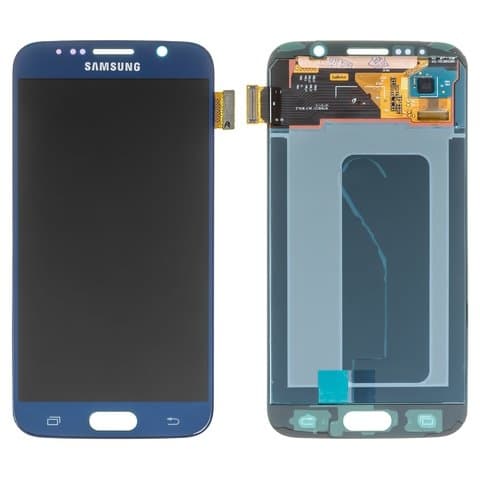 Дисплей Samsung SM-G920 Galaxy S6, синий | с тачскрином | Original (PRC), AMOLED | дисплейный модуль, экран, монитор