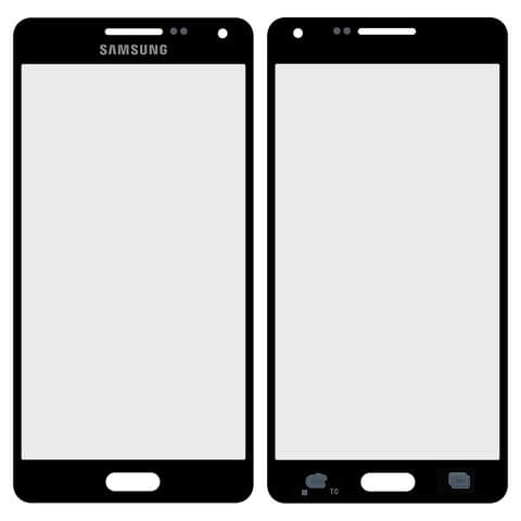 Стекло дисплея Samsung SM-A500 Galaxy A5, черное | стекло тачскрина