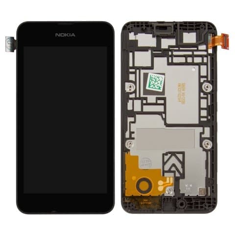 Дисплей Nokia Lumia 530, черный | с тачскрином | с передней панелью | Original (PRC) | дисплейный модуль, экран, монитор