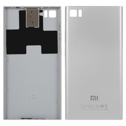 Задняя крышка Xiaomi Mi 3, серебристая, TD-SCDMA, Original (PRC) | корпус, панель аккумулятора, АКБ, батареи